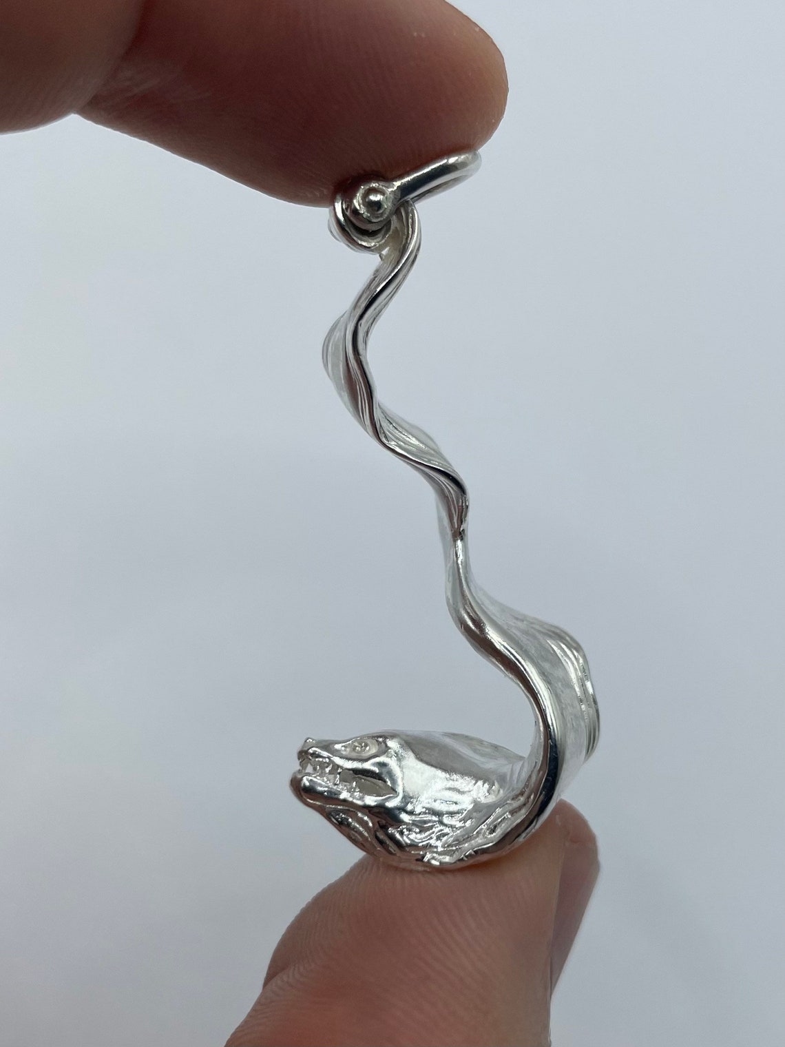 Realistic Moray Eel Necklace 925 Sterling Silver - Lluch Jewelry